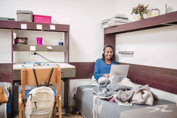 Cozy Dorm Room Study Session in Morning