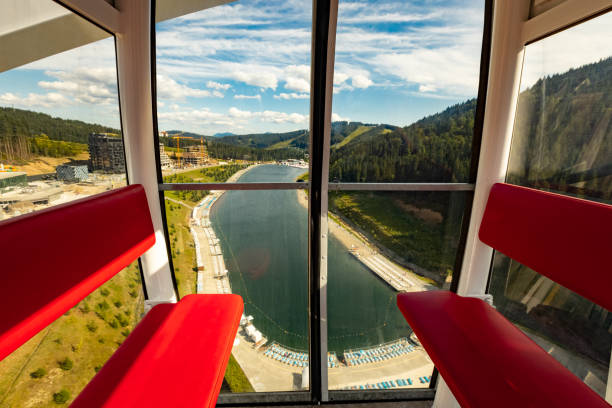 istock Ferris wheel observation cabin view from inside beautiful landscape.. 2166892528