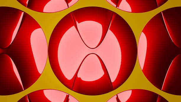 Futuristic Abstract Background of Glossy Red Spheres with Pink Flecks (3D Illustration)