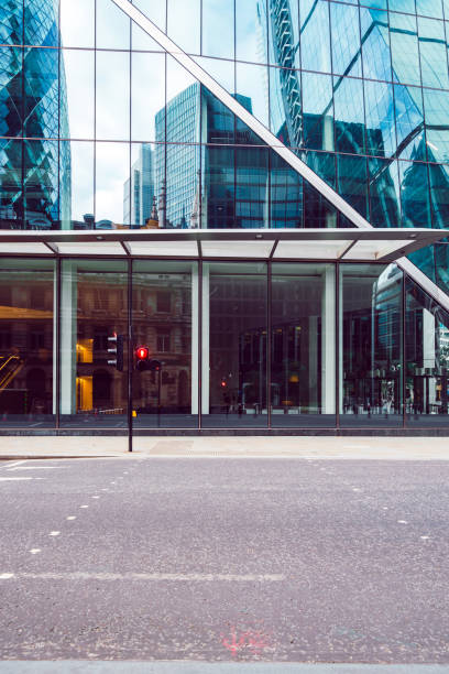 istock Empty road at Finance district in London 2166892902
