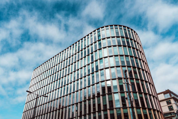 istock Contemporary architecture with clouds in London 2166898398