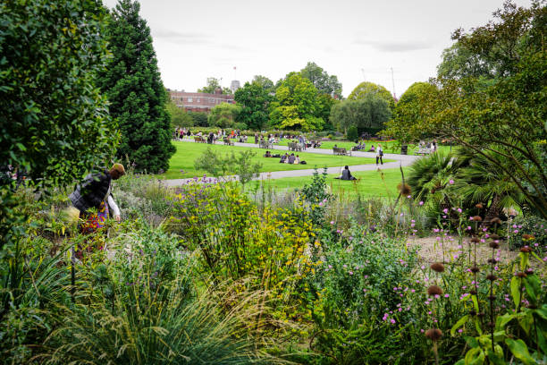 north-west Inner London, the City of Westminster and the Borough of Camden, UK. 08/18/2023. Regent's Park, One of the Royal Parks of London. Regent's Park Inner Circle.