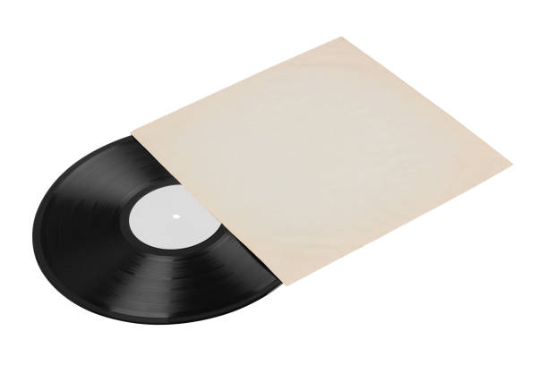 istock Vinyl record in white paper case. Vinyl envelope. Analog sound. Classic audio. Isolated on white 2166899993