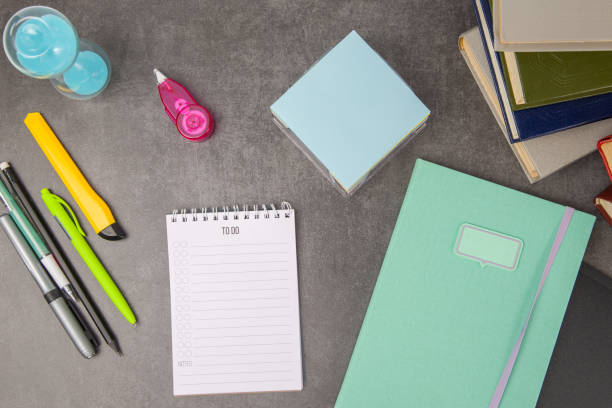 istock School supplies on a grey background. Back to school. Copy space. 2166900736