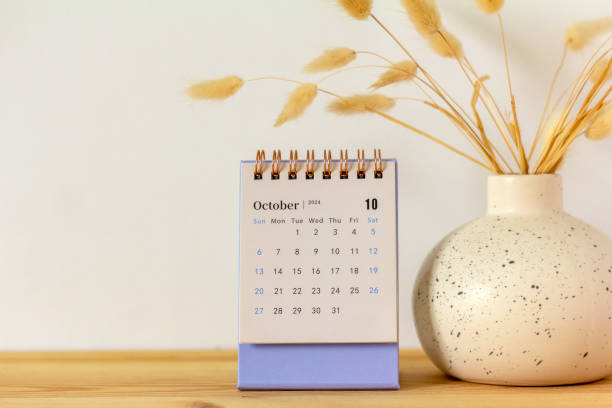 istock The desktop calendar for October 2024 is on the table. 2166903184