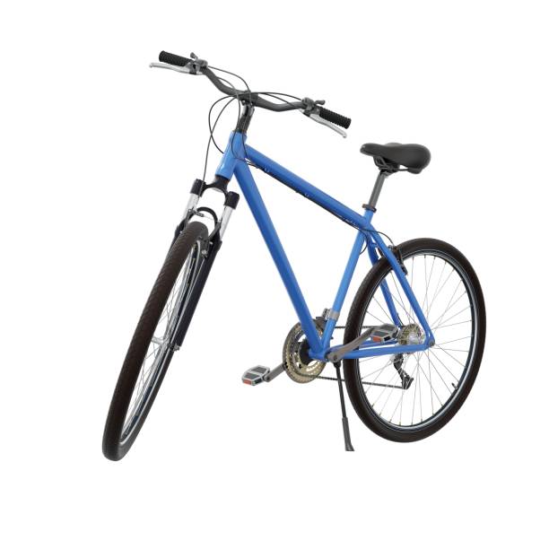 istock Blue bicycle standing on kickstand, top view isolated on white background, 3D illustration 2166903731