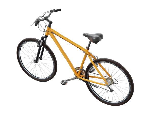 istock Orange bicycle, side top view isolated on white background, 3D illustration 2166903848