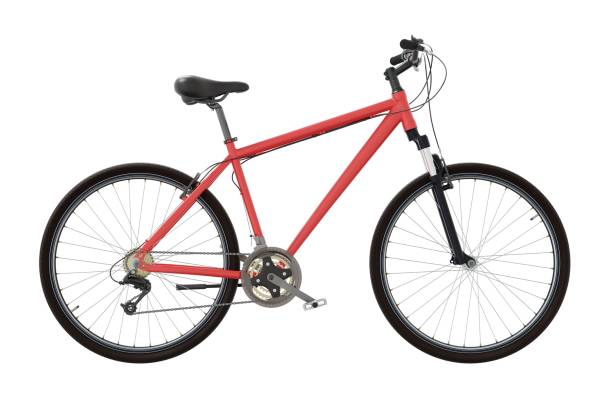 istock Red bicycle, side view isolated on white background, 3D illustration 2166903865
