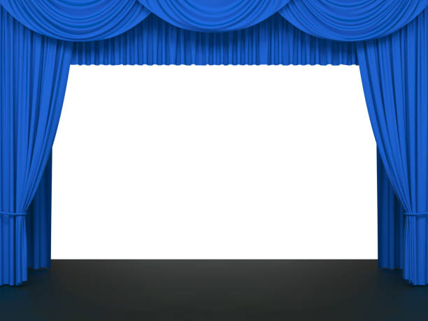 istock Luxury stage or windows curtains, realistic 3D illustration 2166903927