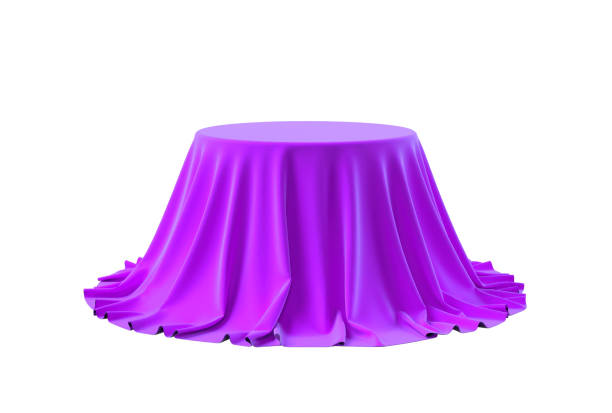 istock Round box covered with satin fabric. 3D illustration 2166904007