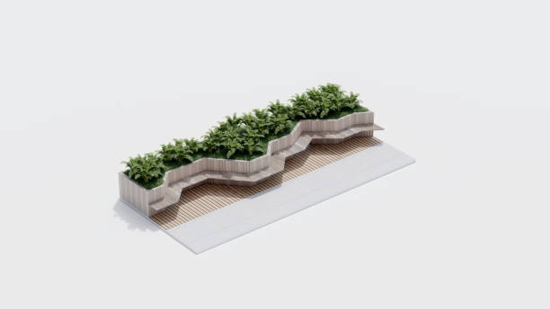 istock isometric top view architecture garden park landscape terrace nature design modern 3d render. 2166906427