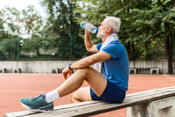 Senior Man Relaxing After a Run