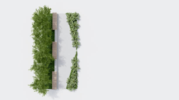 istock top view architecture garden park landscape terrace nature design modern 3d render. 2166907903