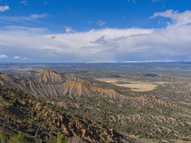 Wild and scenic lands of Mesa Verde national park. Ancestral Pueblo people built thriving communities on the mesas and in the cliffs of Mesa Verde some 1400 years ago.