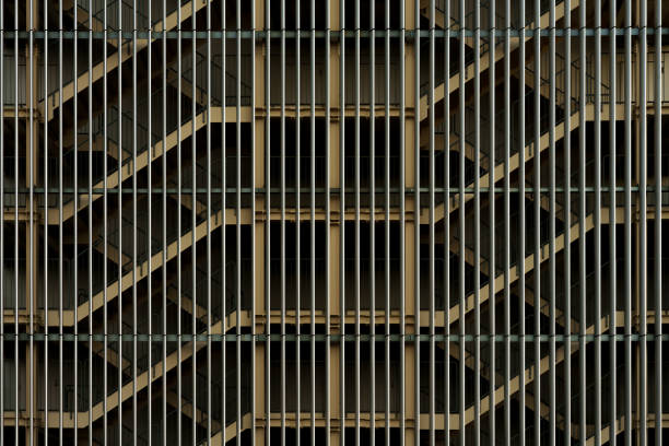 Large staircase building with lattice design.
