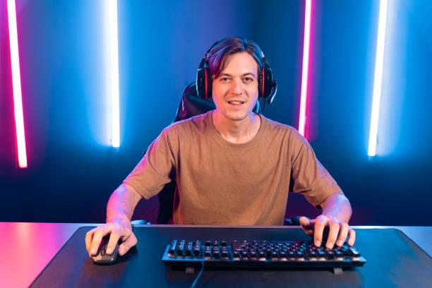 istock Host channel of smart streamer playing online game to be winner. Pecuniary. 2166917621