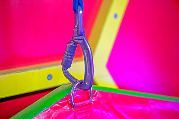 closed carabiner for insurance fastened to the ring