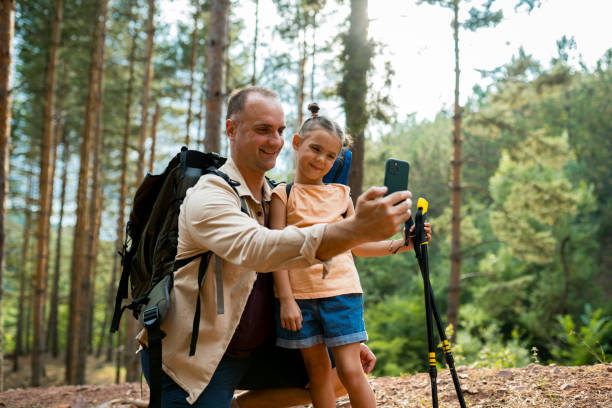 istock Dad and daughter take a selfie while hiking 2166925960