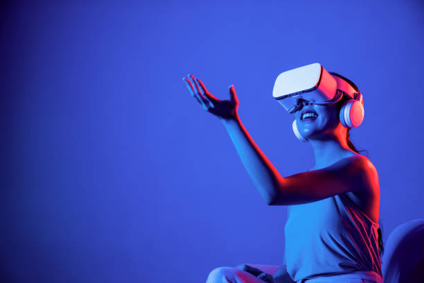 istock Smart female watch and interacting with virtual object with hand. Hallucination. 2166938858