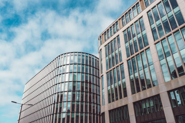 istock Contemporary architecture with clouds in London 2166939651