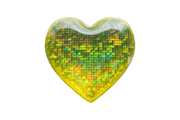 istock Heart shape hologram sticker isolated on white background 2166942225