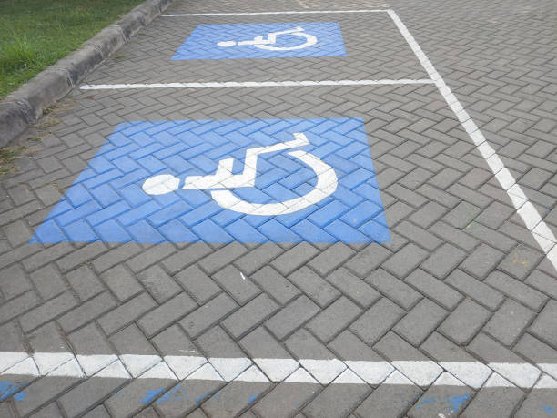 istock Reserved parking sign for handicapped 2166942801