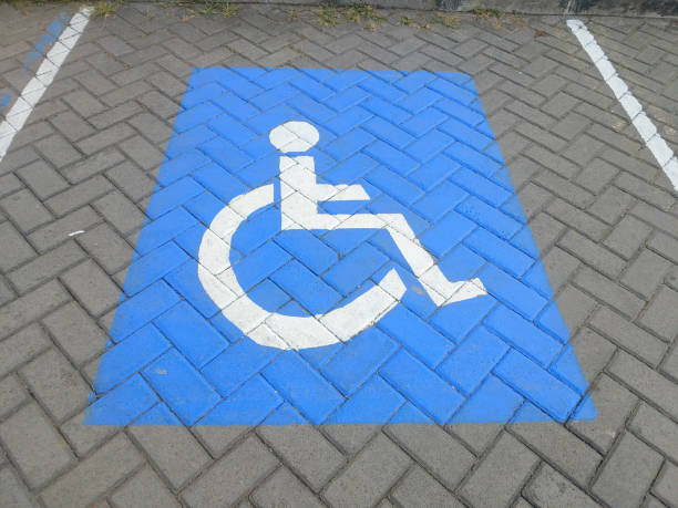 istock Reserved parking sign for handicapped. 2166942820