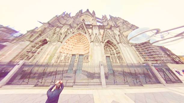 Germany Cologne 1st of Jan 2024 Historical Gothic Ancient Cologne Cathedral church