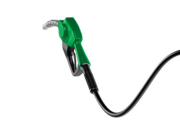 Fuel Nozzle with a Big Drop of Gassoline. 3D Render