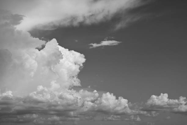 black and white image, buautiful sky with cloud in rainy day