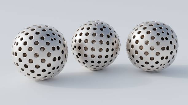 Wireframe sphere on white background. Abstract 3d geometric polygonal object with lines and dots connected.