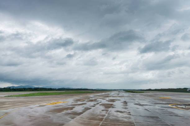 Airport runway before the storm.