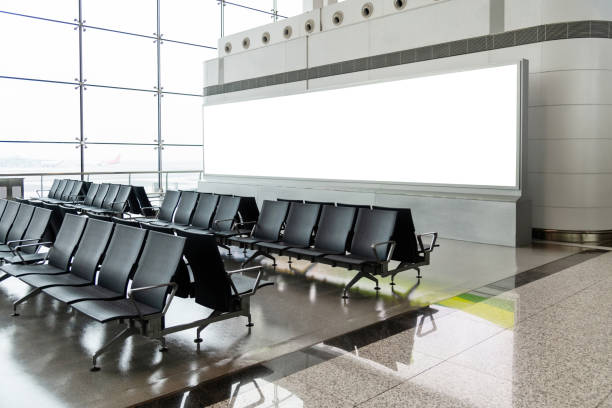 istock Billboard and chairs at airport waiting room 2166963912