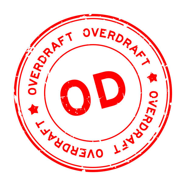 istock Grunge red OD overdraft word round rubber seal stamp on white background 2166964351