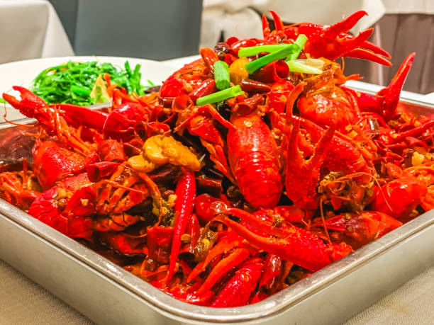 cooking crawfish from northeast China, 4k