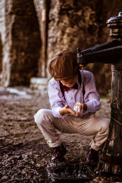 Retro photography of a boy