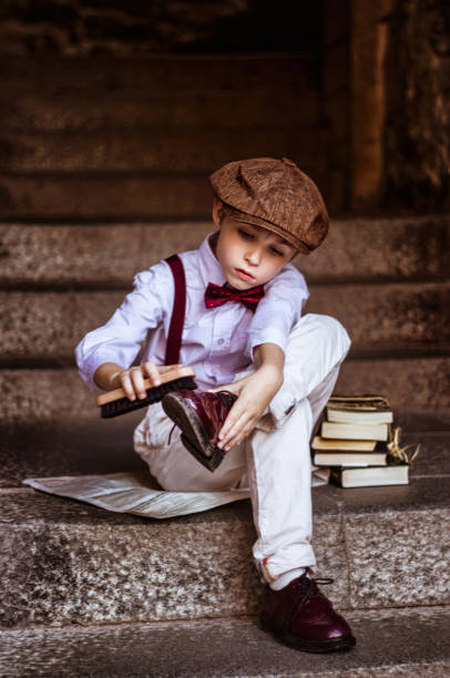 Retro photography of a boy
