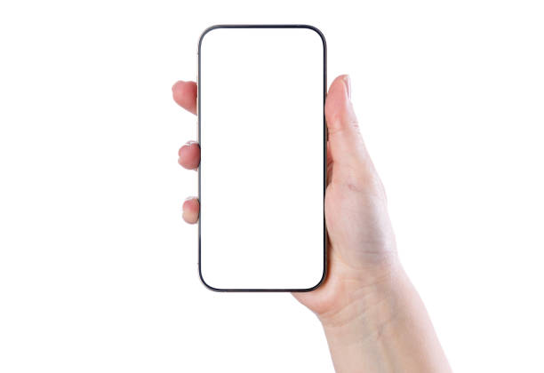 istock Woman hand showing a smartphone blank display 2166971483