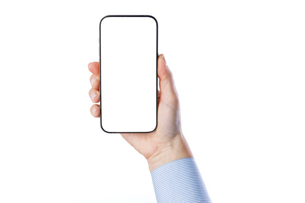 istock Woman hand showing a smartphone blank display 2166971494