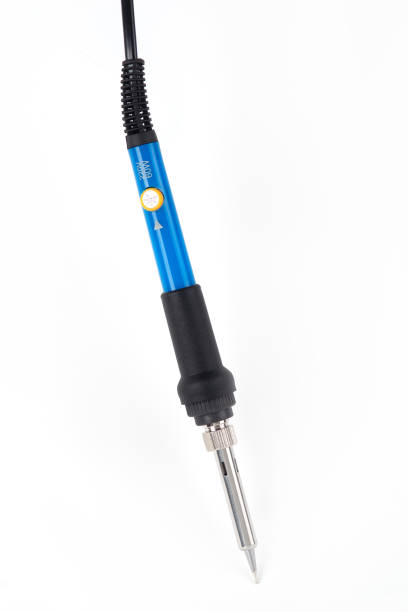 istock Hand tool soldering iron with the blue handle isolated on a white background. 2166979436