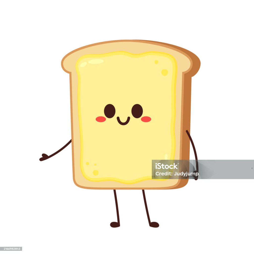 Butterbread Vector Bread And Butter Character Design Bread Vector Stock Illustration ...