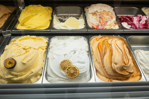 istock Gelato Assortment in Ice Cream Parlor Display 2166984297