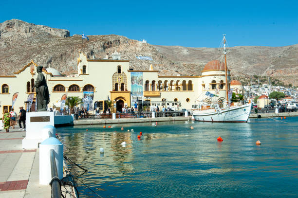 Kalymnos island, Greece; August 06, 2024; 10. Traditional Sponge Festival of Kalymnos and General harbor view of Kalymnos island