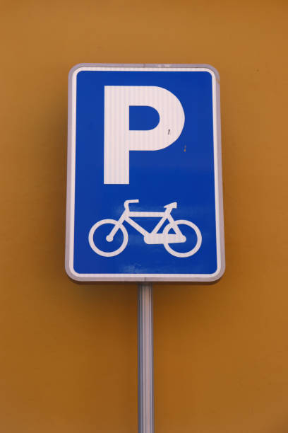 istock Blue sign indicating bicycle parking 2166995537