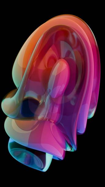 istock Abstract Sculptural Form in Glass: A Study in Color and Reflection 2166996046