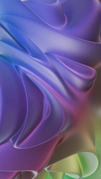 istock Smooth Abstract Flowing Fabric in Blue and Purple Tones 2166996560