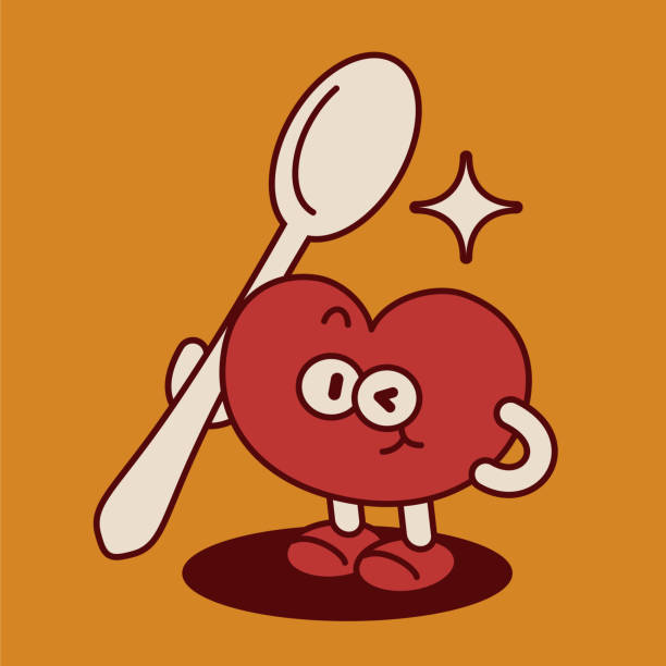 A cute anthropomorphic Heart Man is holding a big spoon Unique and Creative Character Designs Vector Art Illustration.
A cute anthropomorphic Heart Man is holding a big spoon. brain eater stock illustrations