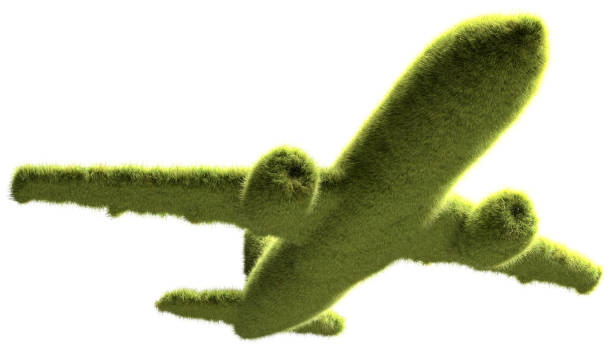 istock A green passenger aircraft covered with grass. Concept for zero emission or low emission travelling with airplanes, carbon neutrality. Isolated on pure white background 2167003270