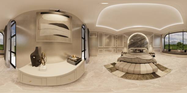 istock Modern and luxurious house interior .Living room and dining room decoration. 3d rendering interior.Bedroom and walk in closet. 2167004354