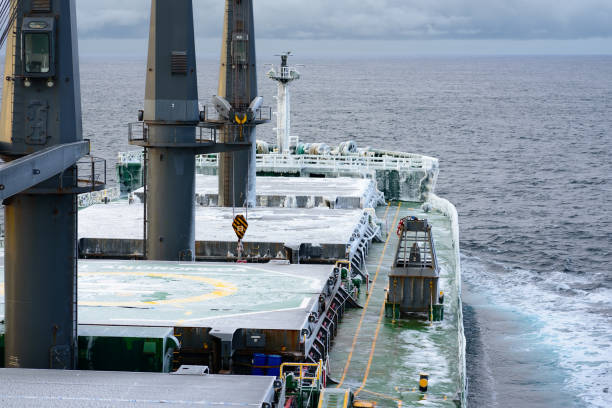 Icing of the ship at sea